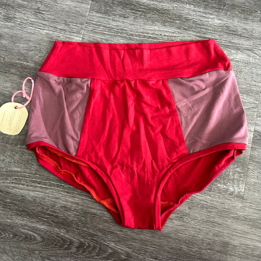 XL Bamboo High Waisted Bottoms Red/Mauve- RTS