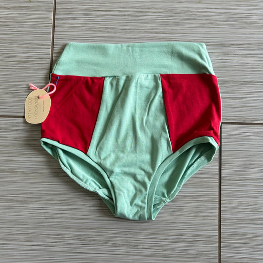 MED Bamboo High Waisted Lounge Bottoms Mint/Red- RTS