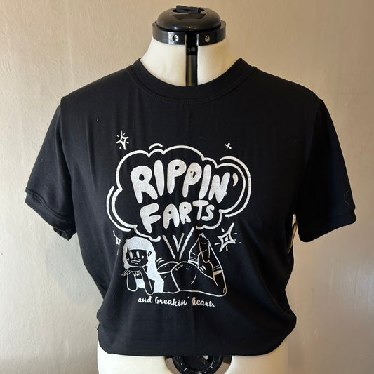 Black Rippin Farts | Bamboo Cotton Crop Top