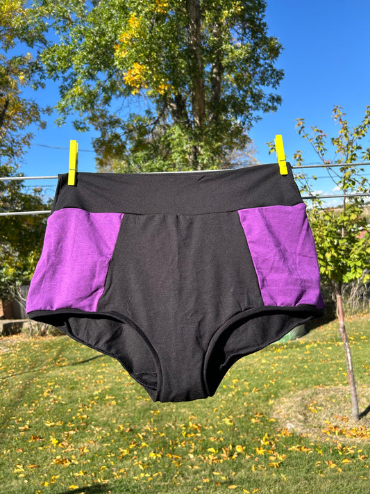 Scrappy Panties-  Black/Purple XL