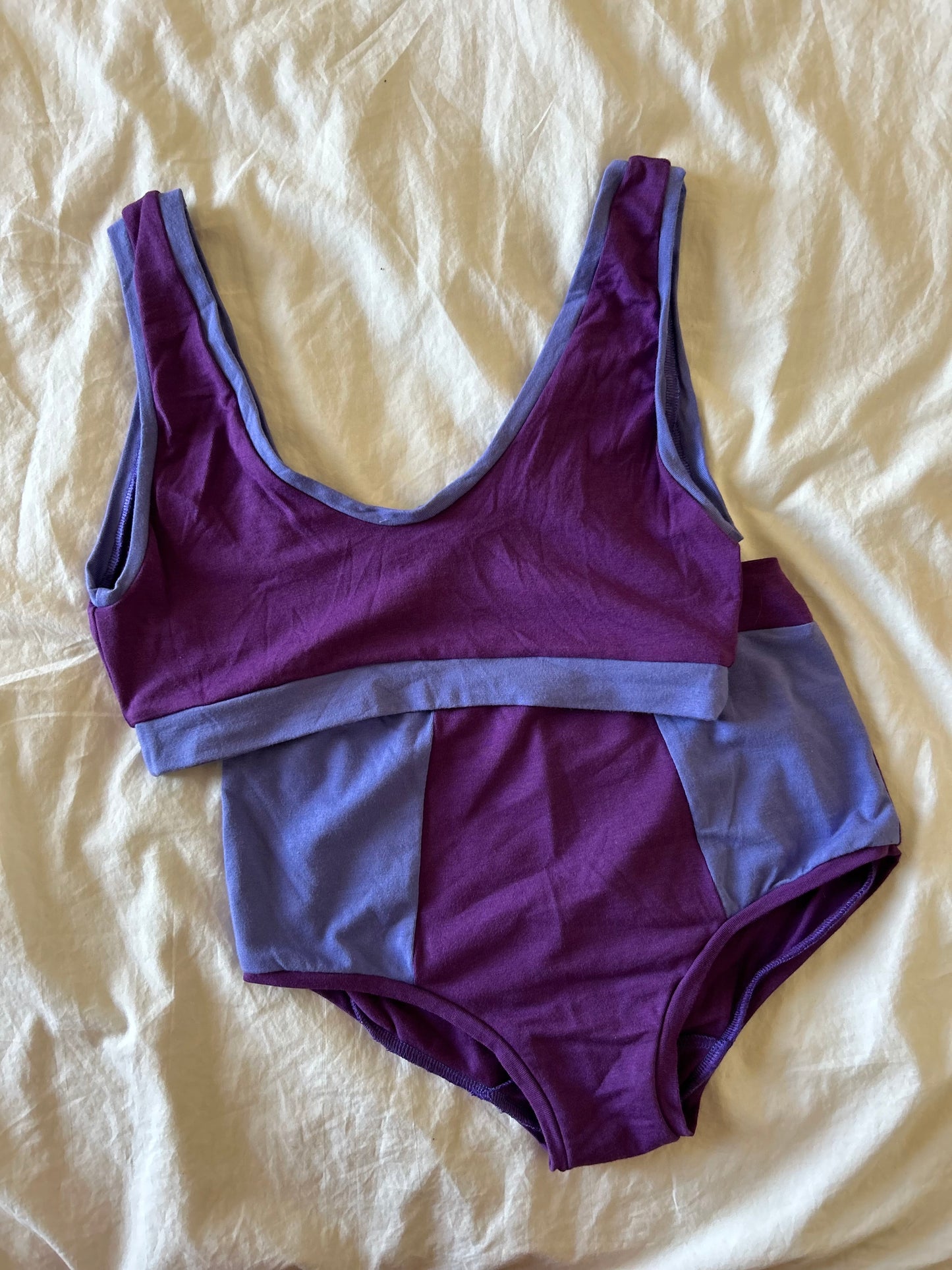 Scrappy Panties: Purple/Light Blue