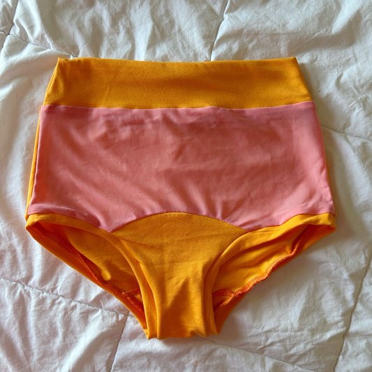 Sunburst| Pink Mesh: Bamboo High Waisted Undies