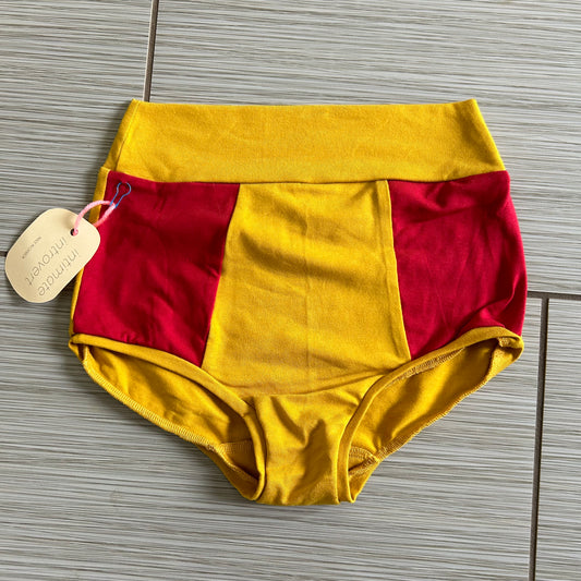 MED Bamboo High Waisted Lounge Bottoms Mustard/Red - RTS