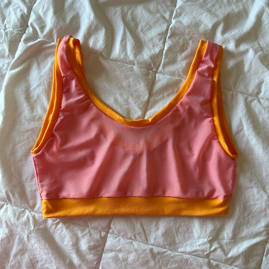 Sunburst| Pink Mesh: Bamboo Lounge Top
