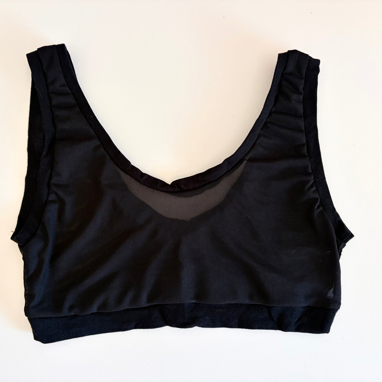 Black & Black Mesh: Bamboo Lounge Top
