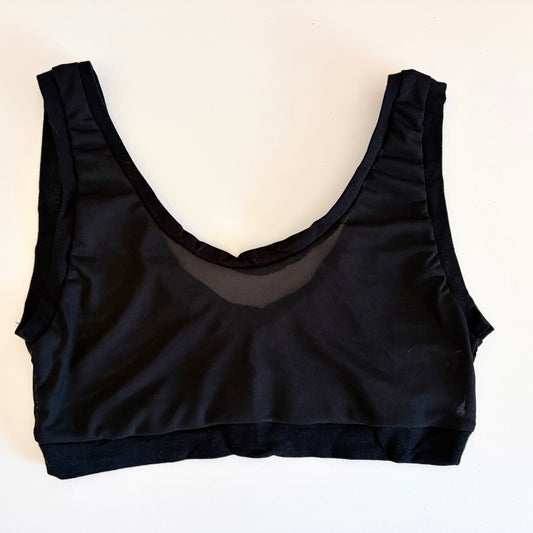 Black & Black Mesh: Bamboo Lounge Top
