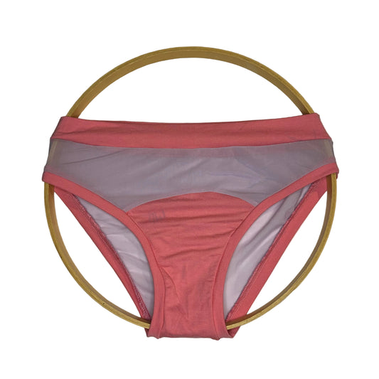Scrappy Lilac Mesh| Pink: Bikini Mid Rise Bamboo Undies