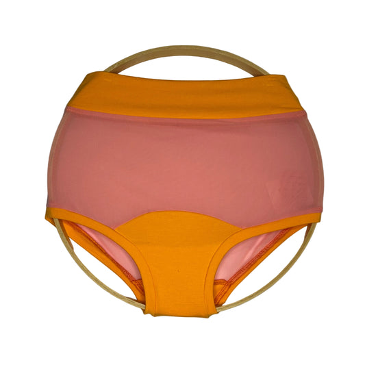 Sunburst| Pink Mesh: Bamboo High Waisted Undies