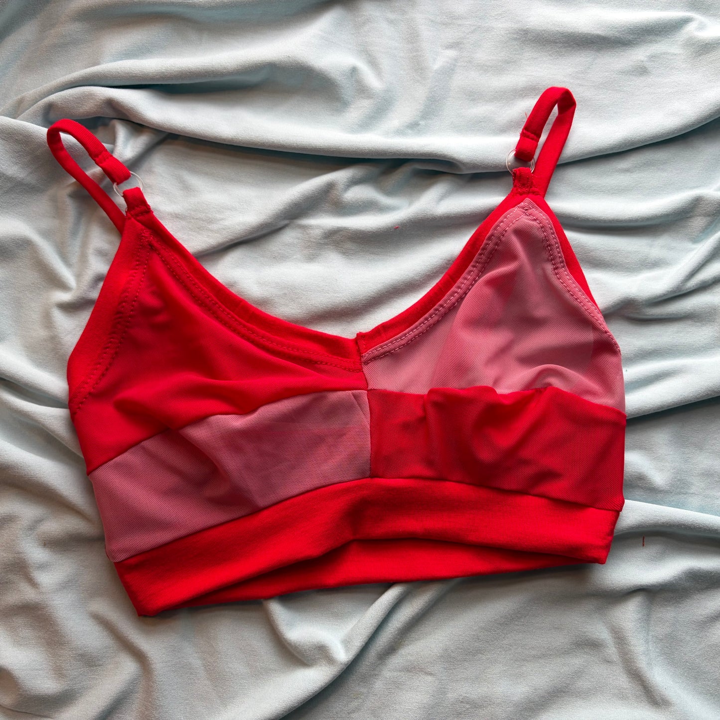 Pink | Red Mesh: Bamboo Bralette