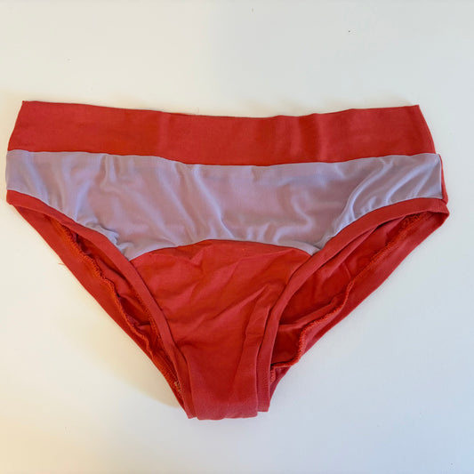 Lilac Mesh| Coral: Bikini Mid Rise Bamboo Undies