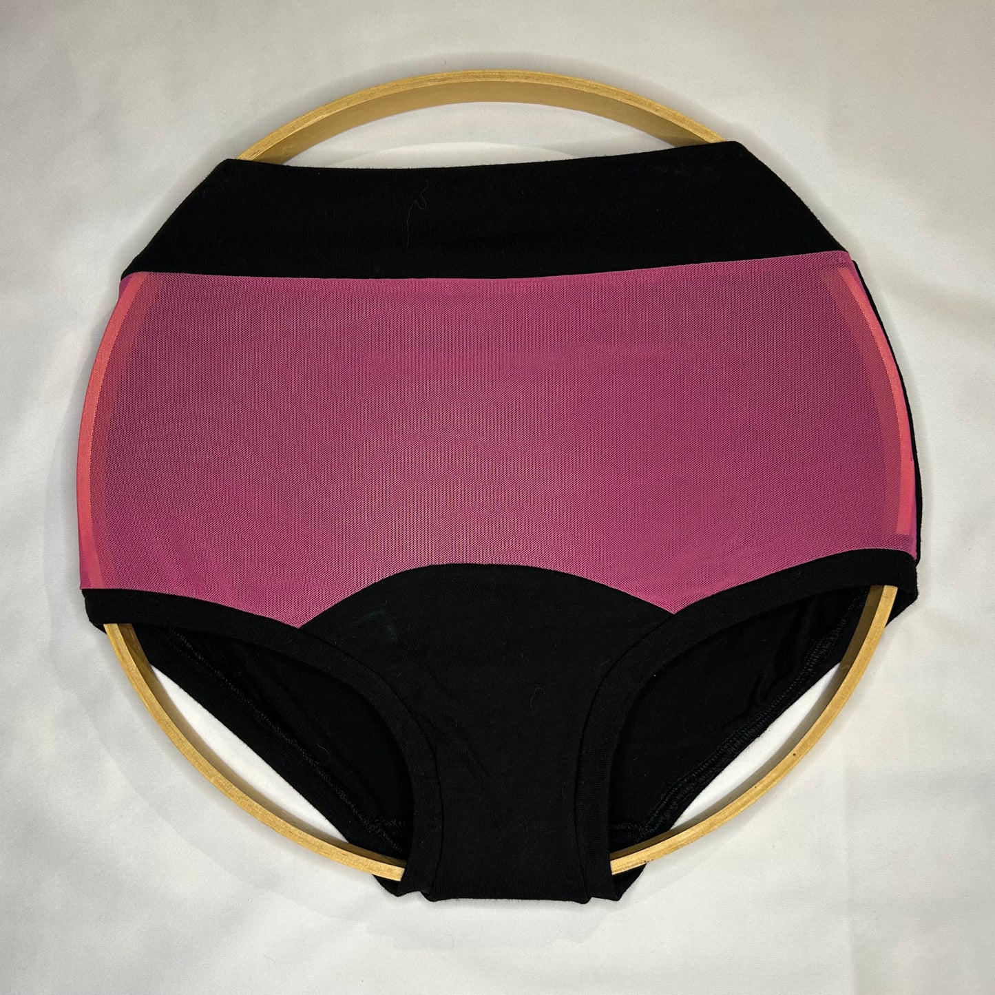 Black | Pink Mesh: Bamboo High Waisted Undies