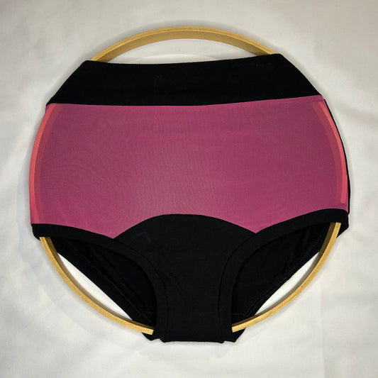 Black | Pink Mesh: Bamboo High Waisted Undies