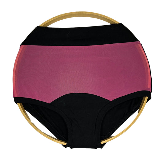 Black | Pink Mesh: Bamboo High Waisted Undies