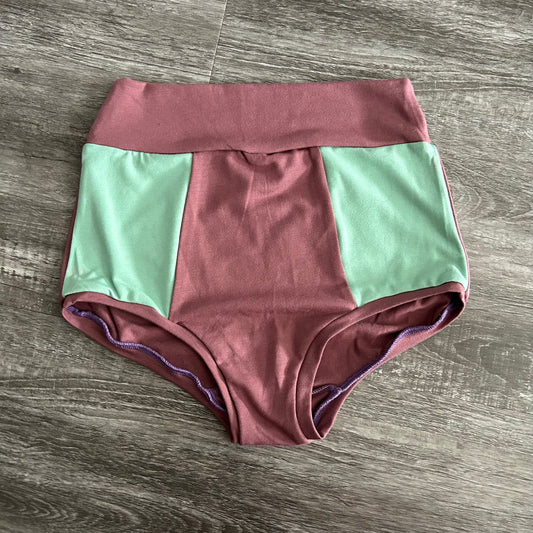 MED Bamboo High Waisted Bottoms Mauve/Mint- RTS