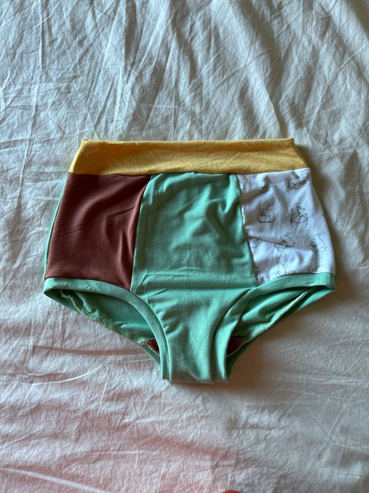 Scrappy Panties- Kama Sutra Bunnies/Mint- Med