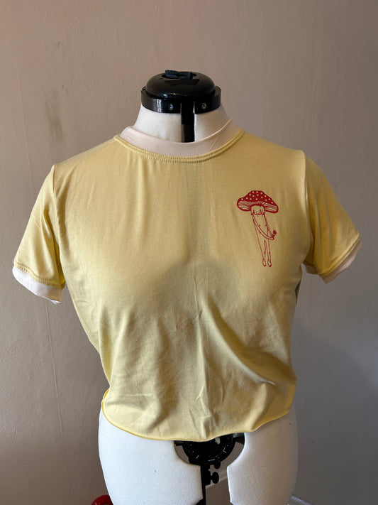 Bamboo Crop: Yellow Mushroom Gentle - Fitted Style