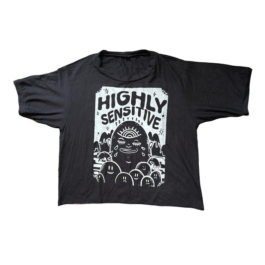 Bamboo Boxy Crop: Black Highly Sensitive