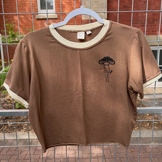 Americano Mushroom Flower | Bamboo Cotton Crop Top