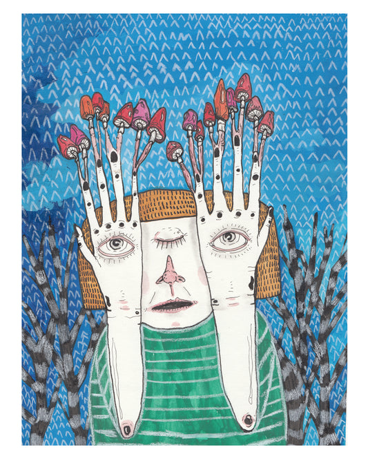 Mushroom Fingers Print - Colour Me Weird Shop